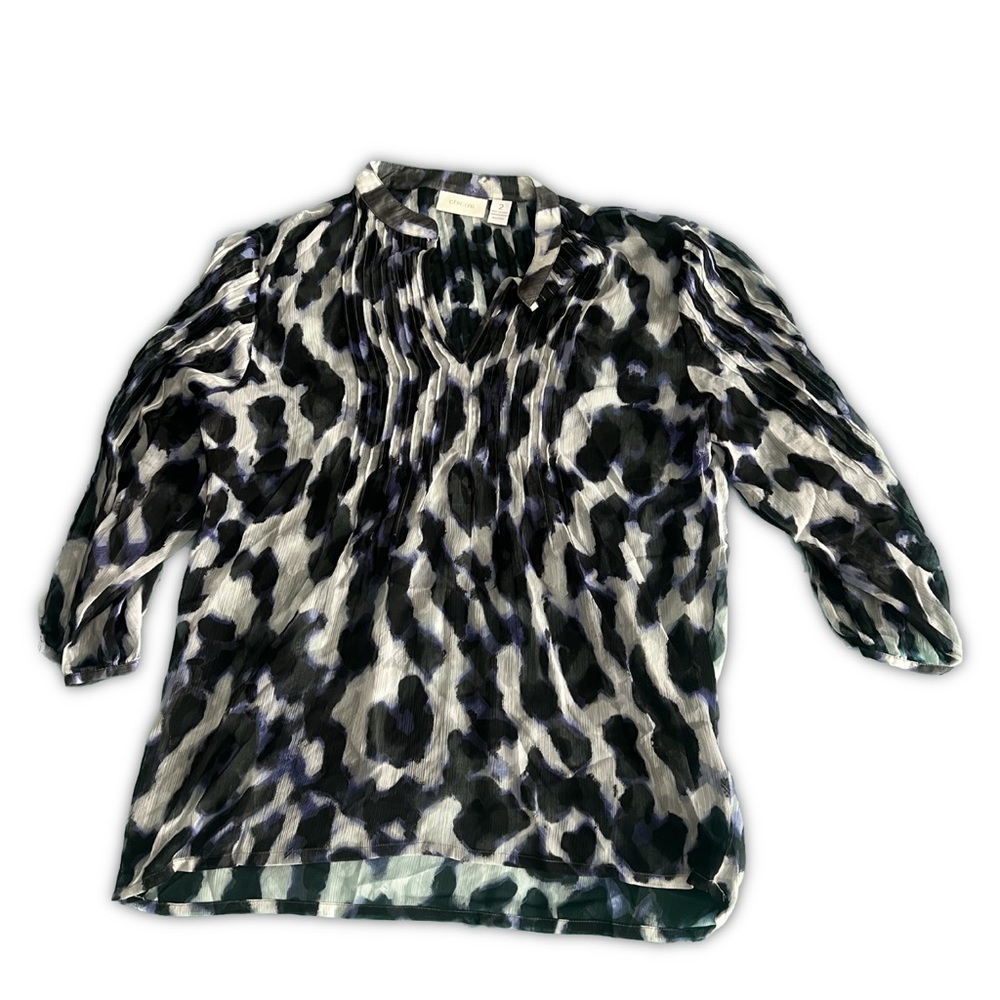 Womens Chico’s Animal Print Blouse